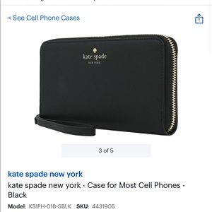 Kate Spade Black Wrislet/ Clutch